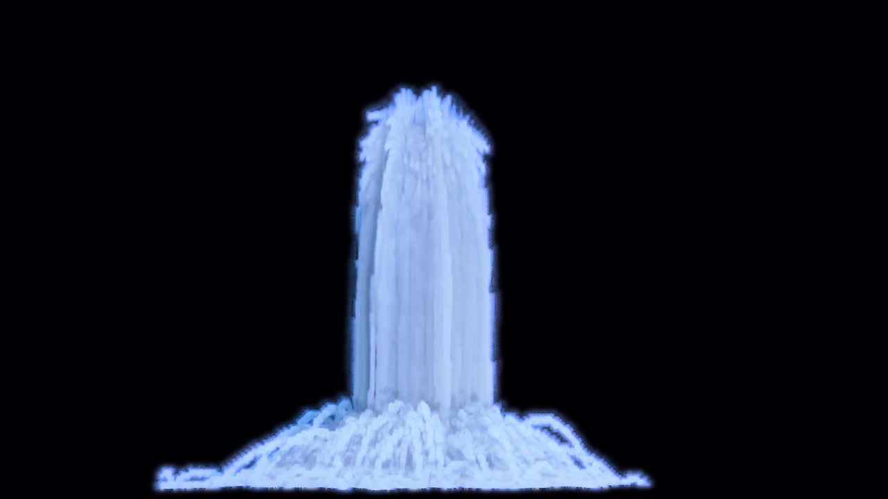 Particelle blu che cadono su sfondo trasparente