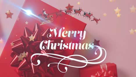 Animation-of-merry-christmas-text-over-presents