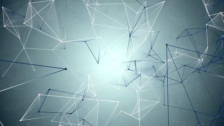 sfondo geometrico blu astratto con linee e punti