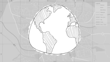 Compuesto-Digital-De-La-Tierra-Y-Un-Mapa