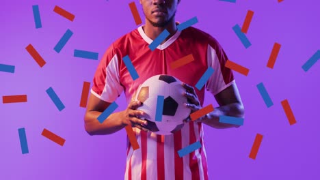 Animation-of-african-american-male-soccer-player-over-confetti