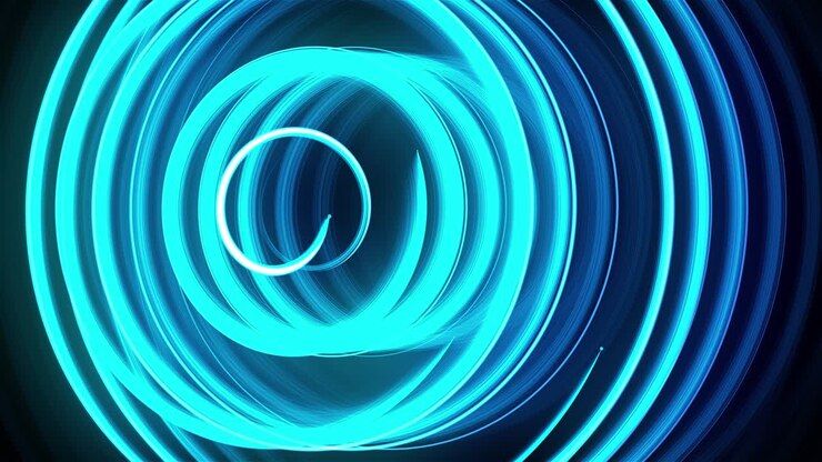 Abstract spiral rotating glow lines, computer generated background, 3D rendering background