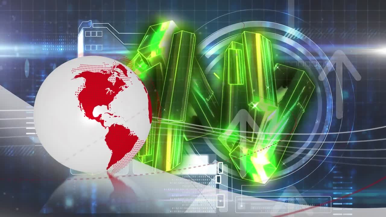 크리스탈과 글로브를 통해 데이터 처리의 애니메이션