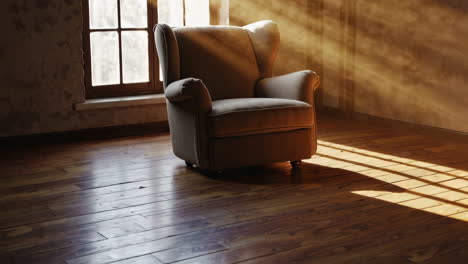 sunlit armchair in a cozy room