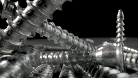 close-up of a pile of metal screws