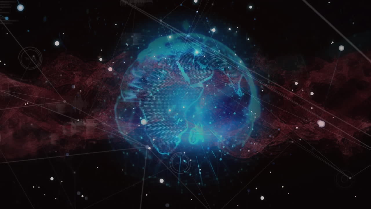 animación de la red de conexiones en todo el mundo