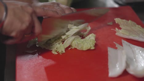 chef-cutting-napa-cabbage-closeup-view