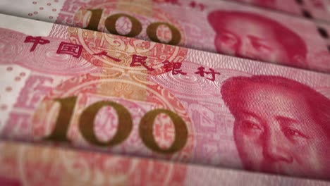 animación de la superficie del billete de dinero yuan renminbi chino