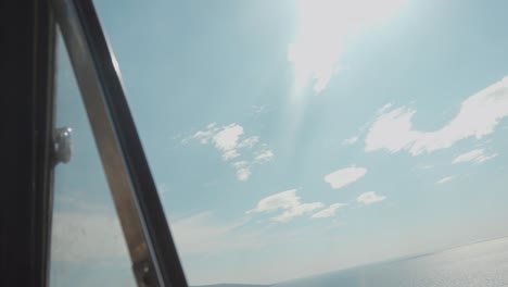 view of the sky through a car window