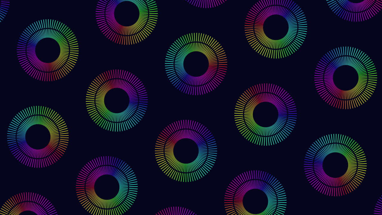 Vibrant circular pattern on black background