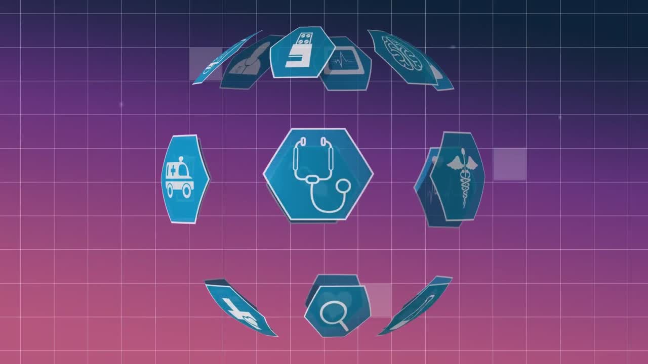 iconos médicos y patrones cuadrados