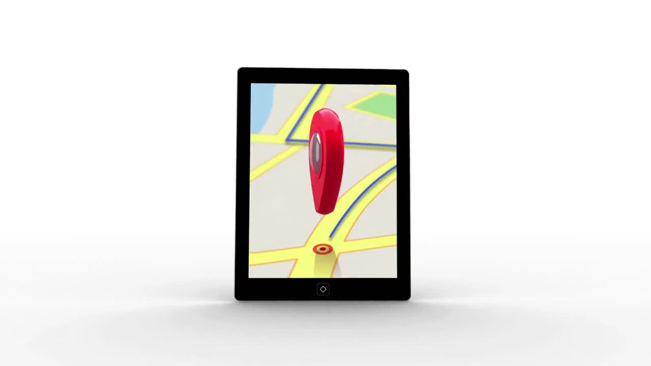 tableta con aplicación de mapas