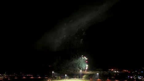 colorful fireworks display during july 4th celebration - low angle shot