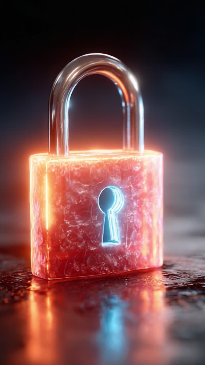 A Stunning Visual of a Glowing Lock: Emphasizing Security, Technology, and Modern Design with a Vibrant, Luminous Aesthetic