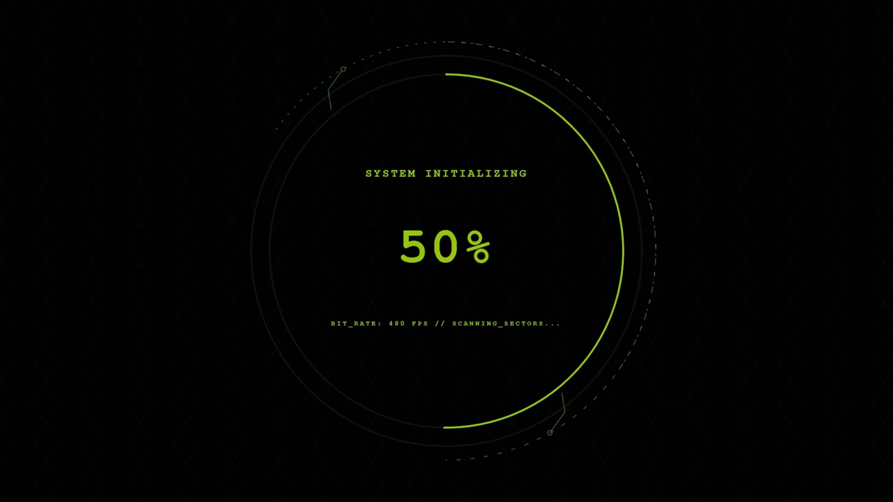 Digital System Loading Progress Bar with Green Interface