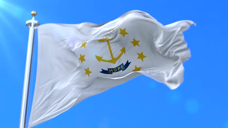 flag of rhode island state, region of the united states - loop