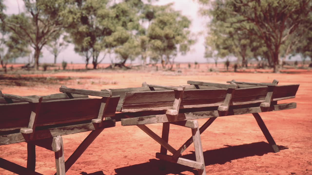 viejo acueducto de madera tradicional en la sabana