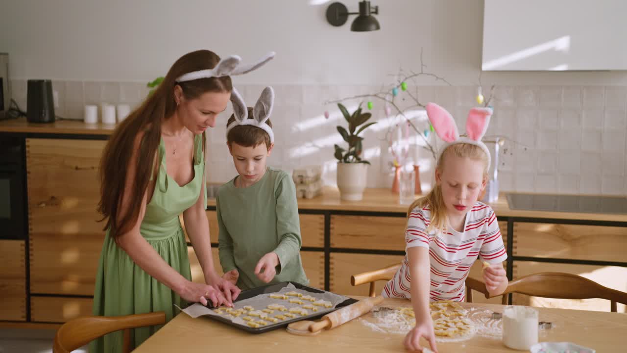 Family Baking Easter Cookies