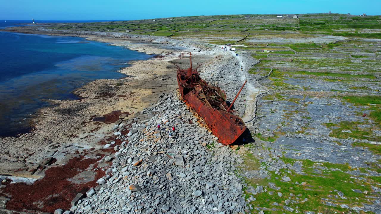 Ireland Epic Locations the rusting hulk of the Plessey shipwreck Inisheer Aran Islands Galway Bay the beauty of the wild Atlantic Way