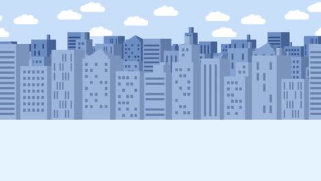 el hombre de negocios cae en el agujero. el fondo de los edificios. el concepto de riesgo. ilustración de bucle en estilo plano.