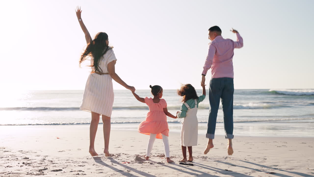 점프, 손 잡고 휴가에 가족