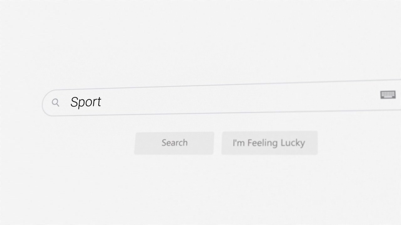 Søger efter Sport på internetbrowser