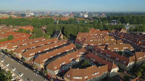 Backward-orbit-of-Vogelbuurt-in-Amsterdam-Noord-with-city-center-in-skyline