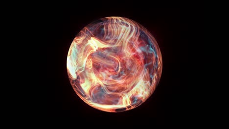 abstract fire energy plasma glass ball loop 3d renderings animations. fantasy chaotic power fusion glowing atom creative concept. abstract magic energy crystal ball. astrology mystic sphere.