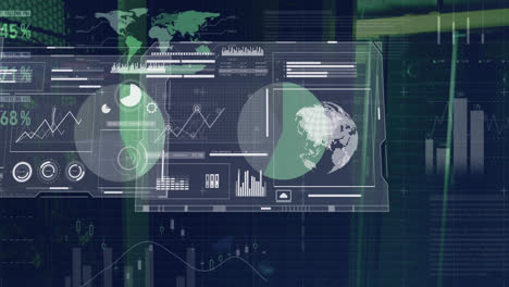 animation of data processing over server room