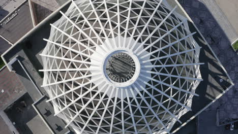 aerial view of a modern spherical structure