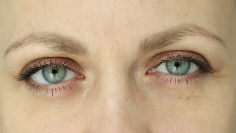 close-up of a woman's green eyes