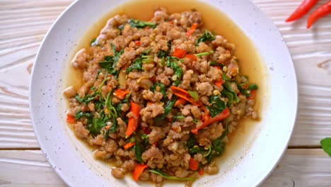 Stir-fried-Thai-basil-with-minced-pork-and-chilli---Thai-local-food-style