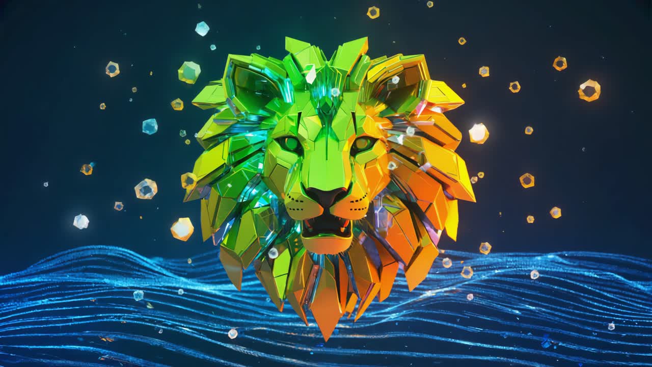Geometric Lion Artwork