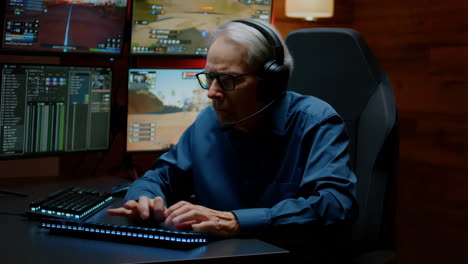 Senior Gamer in Action