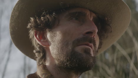 close up of a cowboy gunfighter in the wild west