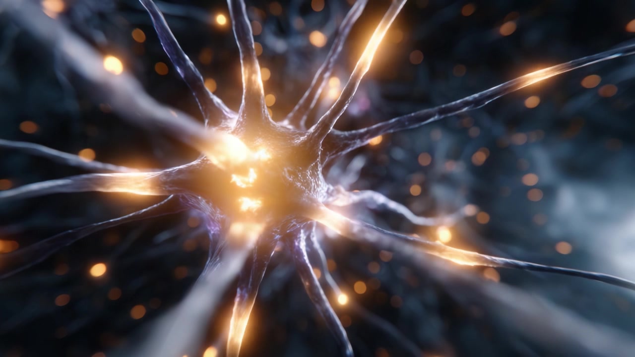 Intricate Neural Network: A Close-Up Exploration of Neurons Firing and Communicating Through Electromagnetic Signals and Connections in the Nervous System