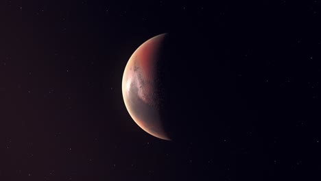 planeta marte girando en el espacio ultraterrestre