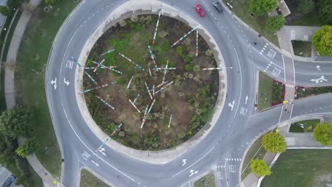 aerial view of roundabout in nashville downtown, tennessee, usa