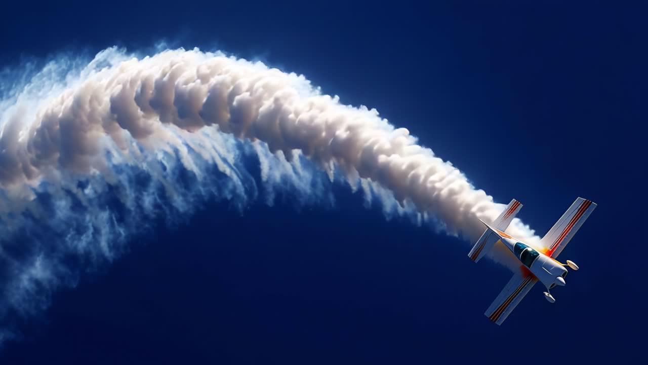 Aerial Acrobatics: Captivating Precision and Skill Highlighted in Spectacular Maneuvers of an Aircraft Against a Pristine Blue Sky, Creating Stunning Smoke Trails