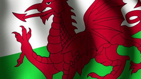 animation of waving flag of wales