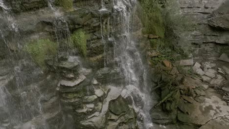 drone footage over the beautiful "alferello" waterfall - italy, emilia romagna