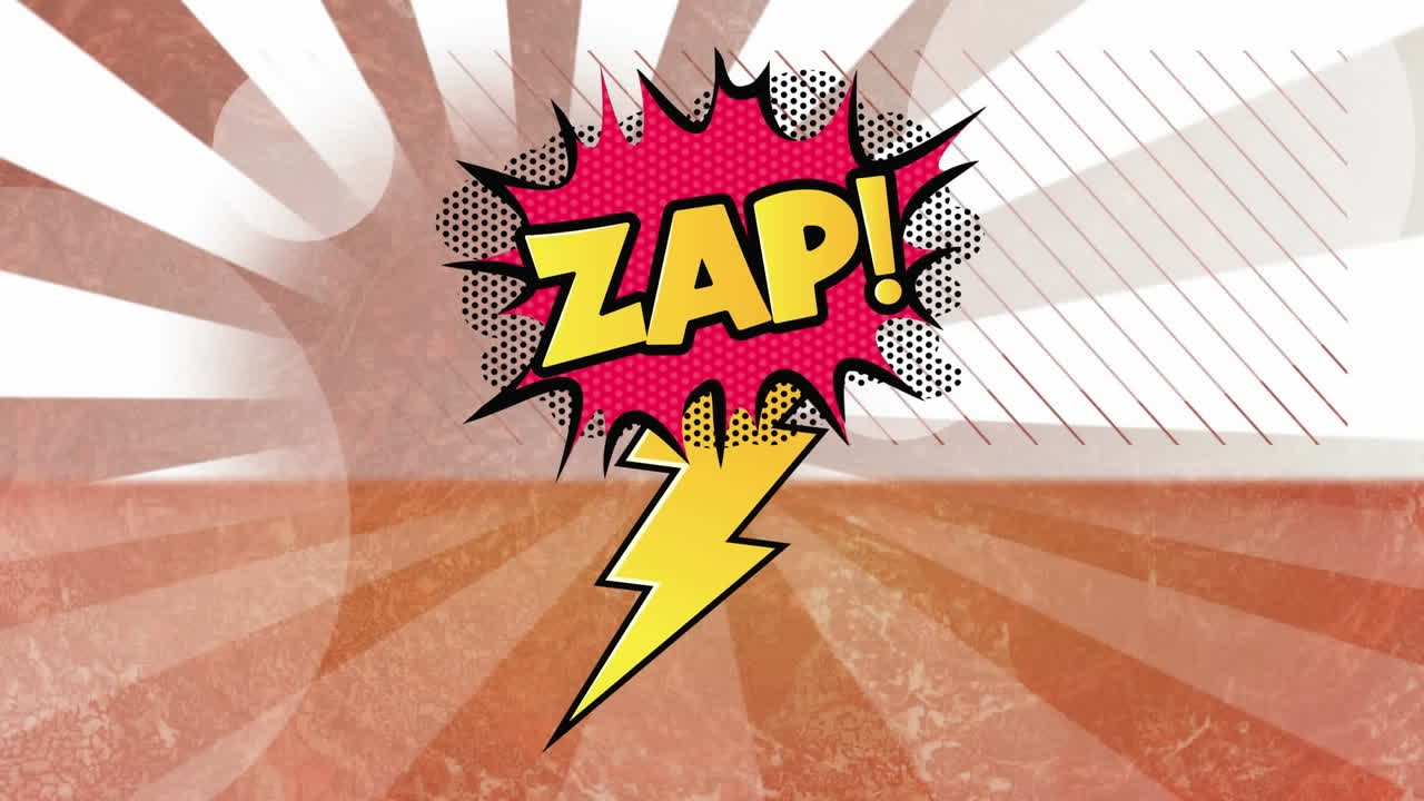 animación de cómic 5 opciones de texto sobre múltiples burbujas de habla cómica con efectos de sonido cómic textos