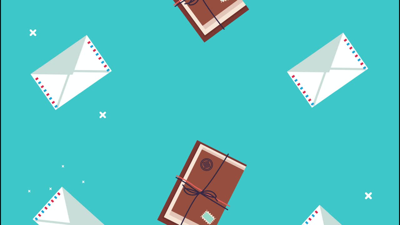 delivery logistic service with boxes and envelopes pattern