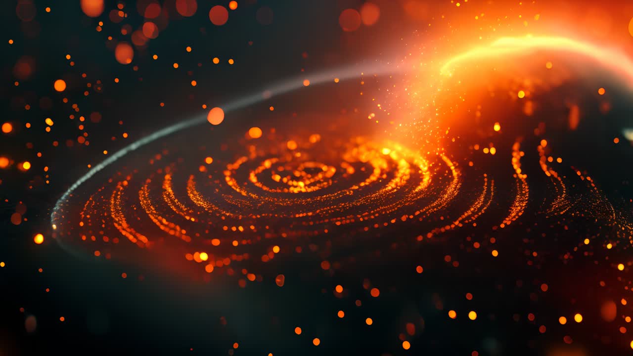 Abstract Orange Particle Explosion