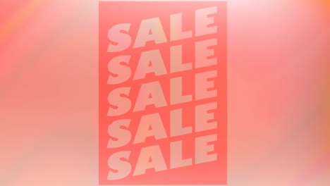 digital animation of sale text over digital waves against orange gradient background