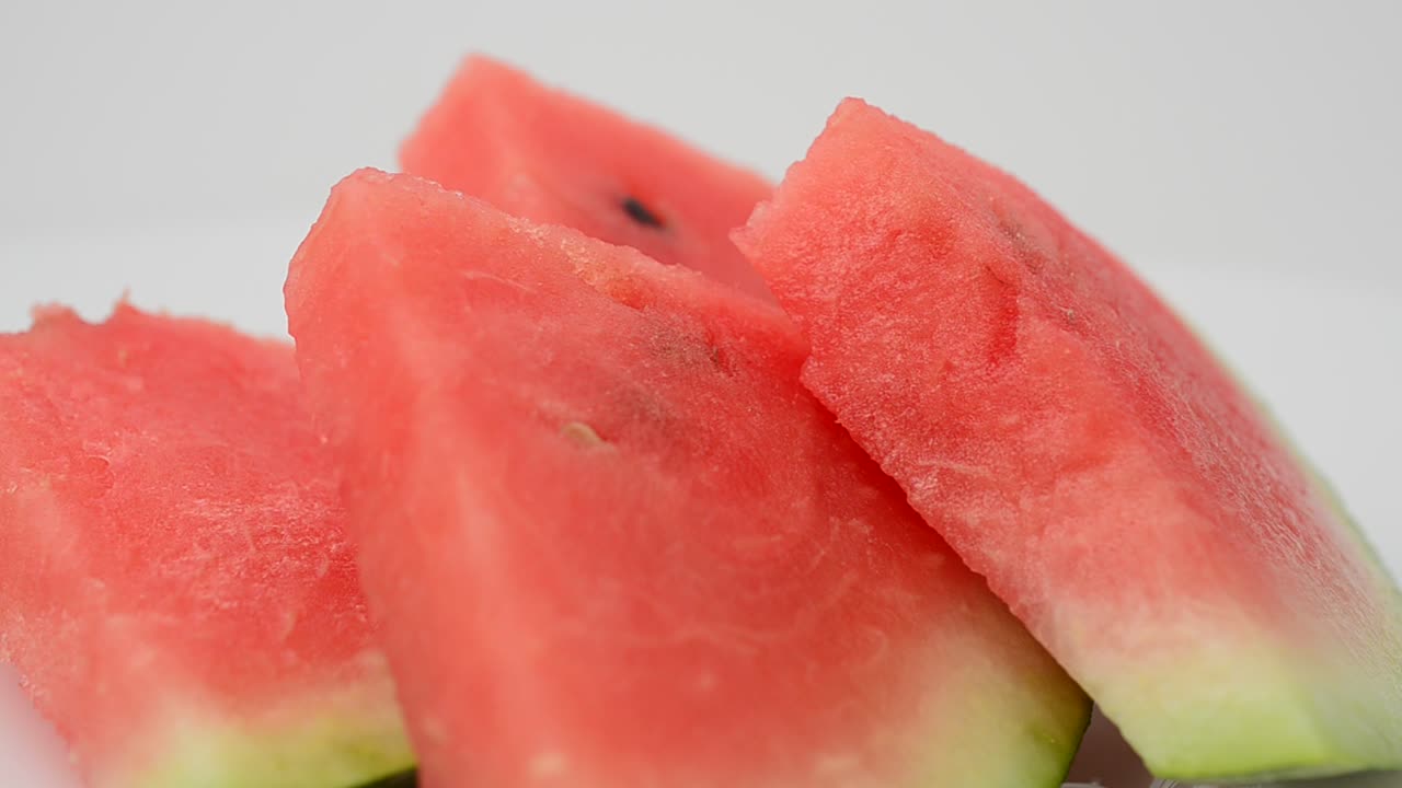 Shooting of a dish from a watermelon. Shooting in the movement