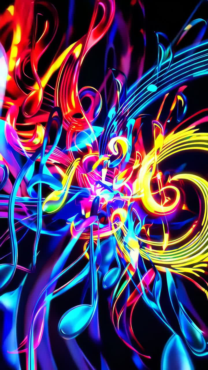Abstract Colorful Music Notes