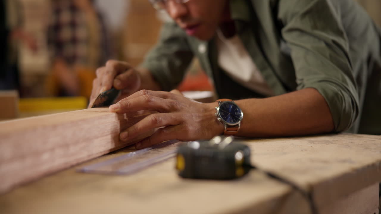 Woodworking craftsmanship in a workshop
