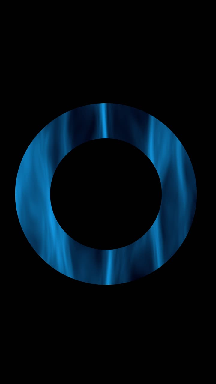 Blue smoke rotating in a circle, seamless loop for social media on black background