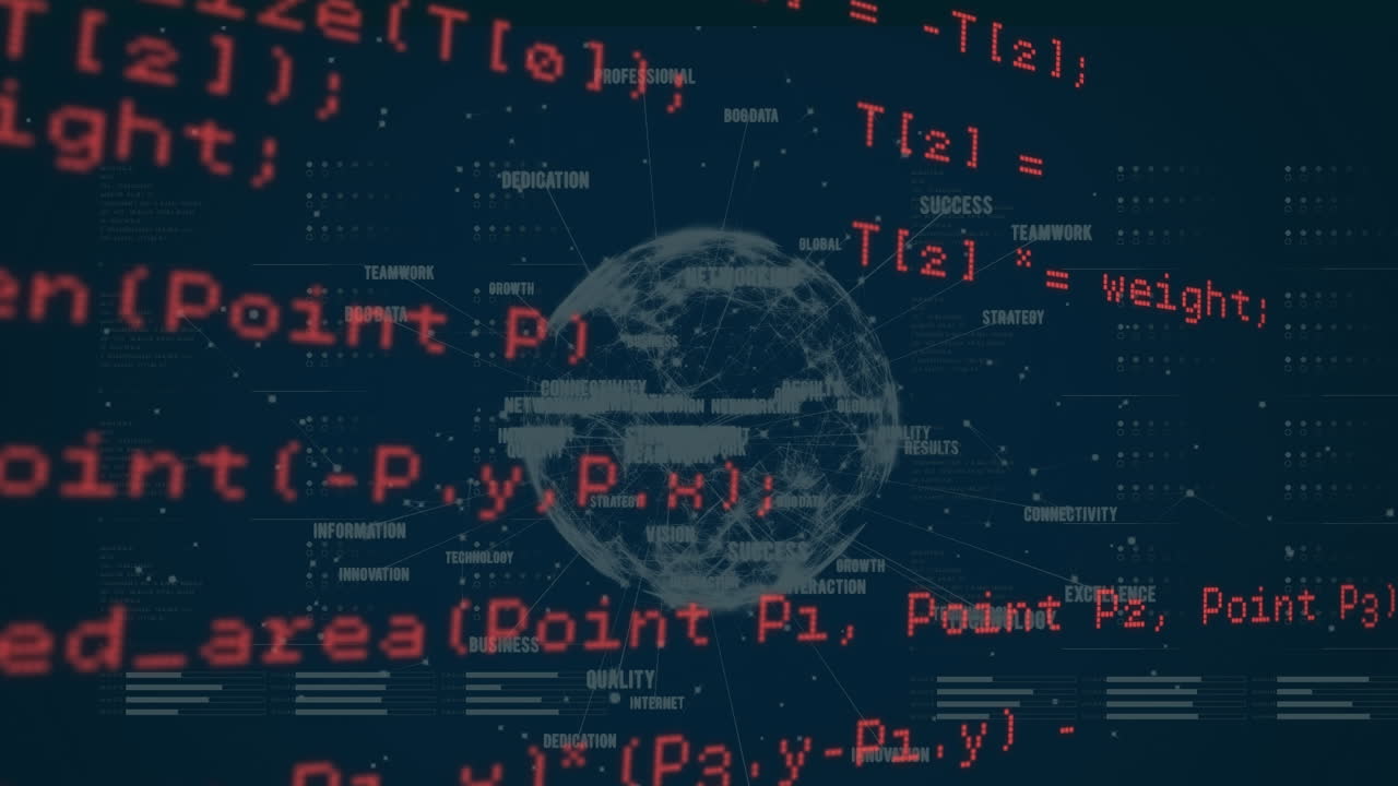 animación del globo y procesamiento de datos diversos sobre el fondo de la marina